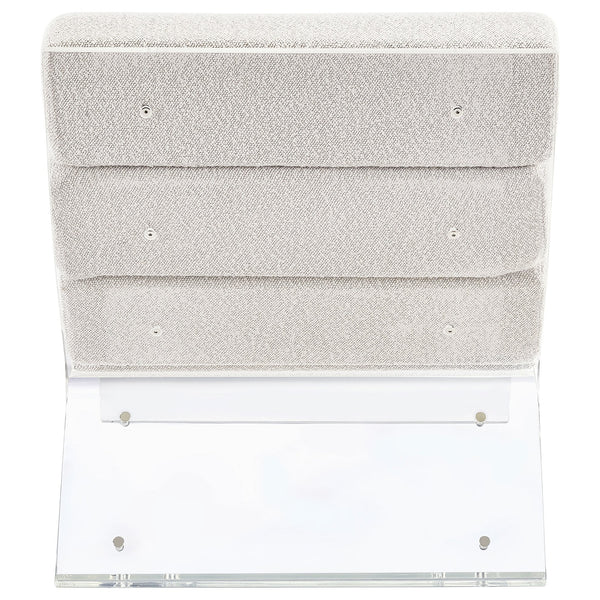 English Elm Freeman Bouclé Upholstered Armless Acrylic Chair with Channel-Tufted Comfort and Clear Modern Frame Ivory B062P299961