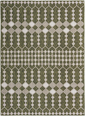 Unique Loom Outdoor Trellis Traliccio Machine Made Trellis Rug Green, Ivory 7' 10" x 11' 0"