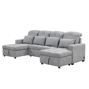 English Elm 101.2" Modular Chenille Sectional Sofa with Tufted Cushions and Deep Seating for Living Room N719S001750E