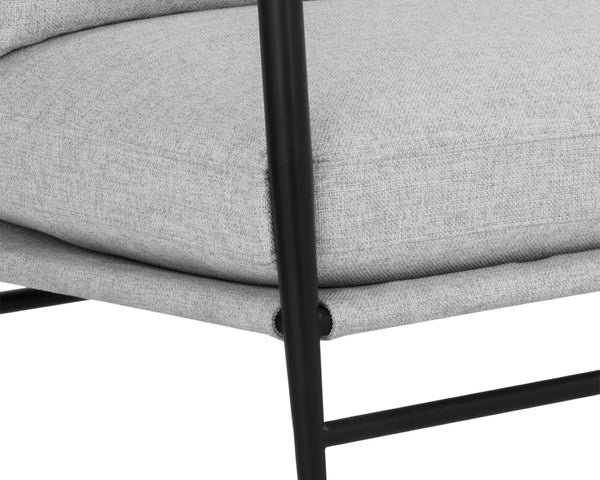 Sunpan MEADOW Sofa - Stylish Mid-Century Modern in Vault Fog with Durable Performance Fabric & Oak Armrests 110822