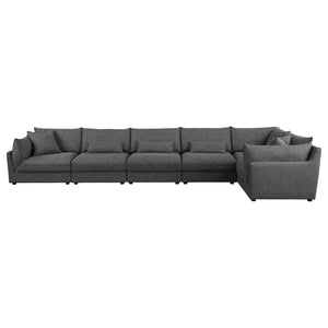 English Elm Tomasina 6-Piece Modular Sectional Sofa - Plush Comfort, Versatile Design & Stylish Barely Black Upholstery B062S01133-GIGA