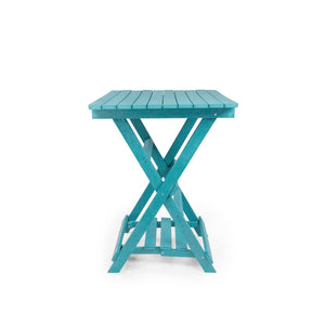 English Elm Summit Ridge Recycled Hdpe Outdoor Folding Bar Table Weather Resistant Eco Patio Teal B2745P409716