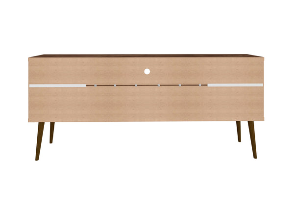 English Elm Bradley 63" Rustic Brown Tv Stand - Mid-Century Modern Design With Storage & Cable Management Solutions B365P398375