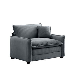 English Elm Comfortable Single Deep Seat Sofa In Soft Grey Corduroy - Stylish Accent For Living Rooms & More! W714S00743