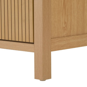 English Elm 30 Inch Fluted Freestanding Bathroom Vanity Solid Wood Soft Close Spa Style W5278S00004