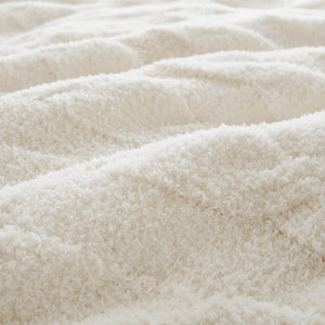 English Elm 2 Pieces Twin Waffle Knit Chenille Comforter Set with Plush Sherpa Reversible Cozy Bedding Ensemble Ivory 20.47 L x 11.42 W x 9.84 H B035P381299