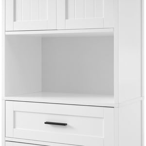 English Elm 70.9" High Freestanding Tall Bathroom Cabinet with Soft-Close Doors, Drawer & Adjustable Shelves for Organized Living White N729P272001K