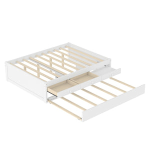 English Elm Twin Triple Metal Bunk Bed Matte Powder Coated Frame with Full Safety Guardrails W1580S00387