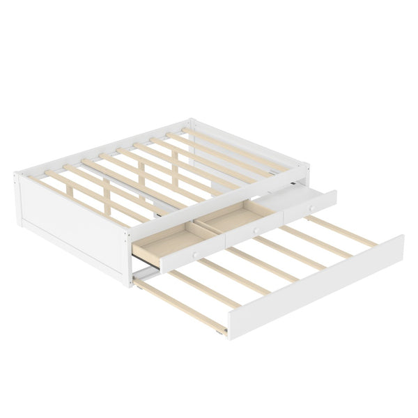 English Elm Twin Triple Metal Bunk Bed Matte Powder Coated Frame with Full Safety Guardrails W1580S00387