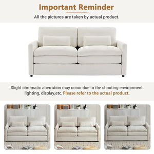 English Elm 68.1" Cozy Upholstered Loveseat Sofa with Double-Layer Cushions, Deep Seating, Chenille Comfort & Support Beige N719P251496A
