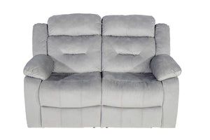 English Elm Recliner Velvet Tufted Loveseat with Manual Side Handle, Plush Arm Pillows for Ultimate Comfort and Style DARK GREY 59 L x 31 W x 26 H B089P240506