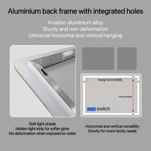 English Elm Bathroom Led Vanity Mirror Frameless Anti-fog Dimmable Wall Mount Spa Design W2071P172692