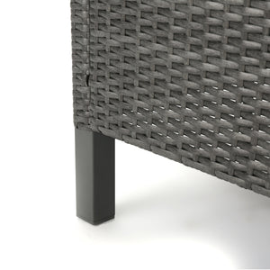 English Elm Christopher Knight Home® - CYPRESS Wicker Outdoor Dining Chair with Water-Resistant Cushion, Durable Weatherproof Patio Seating Grey 32.5 L x 23.3 W x 14 H 61562.00GRY