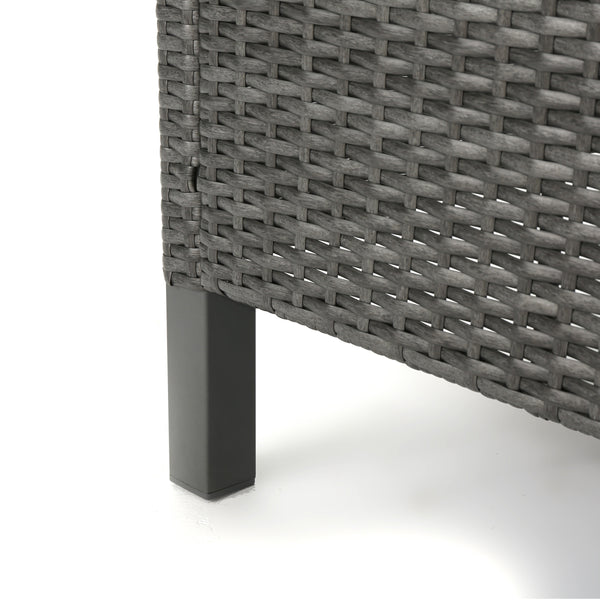 English Elm Christopher Knight Home® - CYPRESS Wicker Outdoor Dining Chair with Water-Resistant Cushion, Durable Weatherproof Patio Seating Grey 32.5 L x 23.3 W x 14 H 61562.00GRY