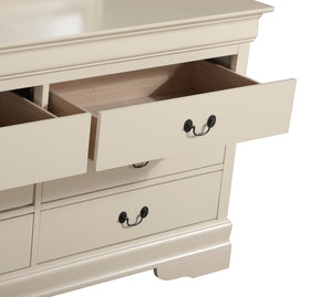English Elm Louis Louis Phillipe G3160-BC 4 Drawer Chest with Carved Bases Curved Mouldings and Durable Drawers Beige 37 L x 62 W x 20 H B078108224