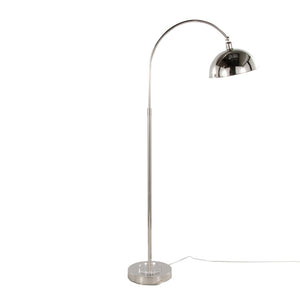 English Elm Metal Arc Floor Lamp with Polished Nickel Finish and K9 Crystal Accents for Living Rooms B202P471644