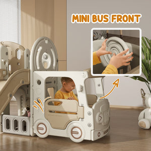 English Elm Qaba 9 in 1 Toddler Activity Climber Indoor Slide Set with Car Theme Play Center W2225P229333