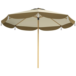 English Elm Outsunny 9 Foot Vented Market Umbrella Upf 50 Plus Polyester Shade for Patio Deck W2225P485591