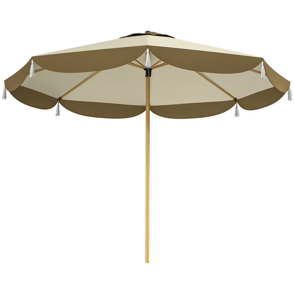English Elm Outsunny 9 Foot Vented Market Umbrella Upf 50 Plus Polyester Shade for Patio Deck W2225P485591