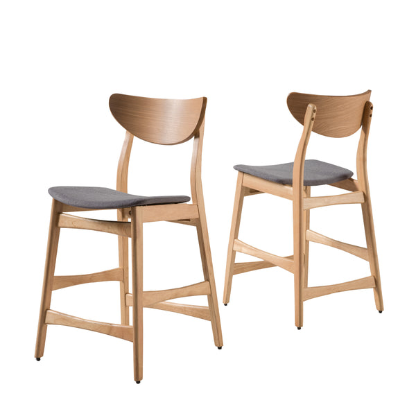 English Elm Christopher Knight Home® - Counter Height Chair - Elegant Dark Grey Fabric Upholstery With Durable Wood Frame For Comfort And Style 58914.00OAK