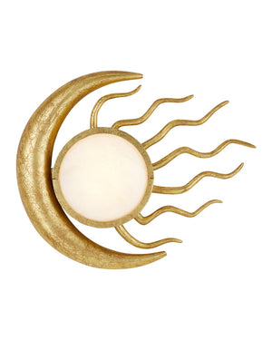 Currey & Company Tona Wall Sconce - Vintage-inspired, Handcrafted Iron Design With Gold Leaf Finish & Marble Accent Gold Metal ,Marble 5900-0058-currey-company