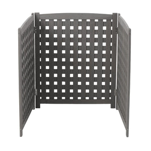 English Elm 3-panel Outdoor Slatted Wood Enclosure Screen for Ac Units Patios and Garden Areas Grey W2640P290523