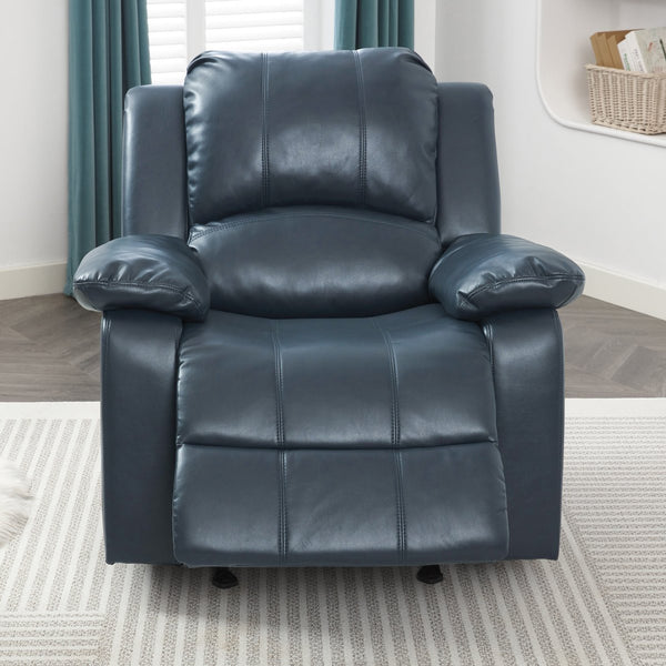 English Elm Charlotte Midnight Blue Leather Gel Glider Recliner - Elegant Comfort For Living Spaces & Relaxation B050P322571