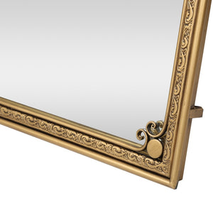 English Elm Full Length Cast Iron Floor Mirror Arched Beaded Frame Antique Gold Bedroom Accent W3040P455744