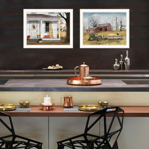 English Elm Trendy Decor 4u Autumn Harvest Two Panel Framed Art Set for Farmhouse Living Rooms B067P254082
