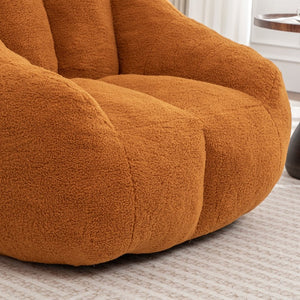 English Elm Bean Bag Chair Oversized Faux Fur Memory Foam Lounge Seat for Dorm or Living Room Yellow W2200P302136