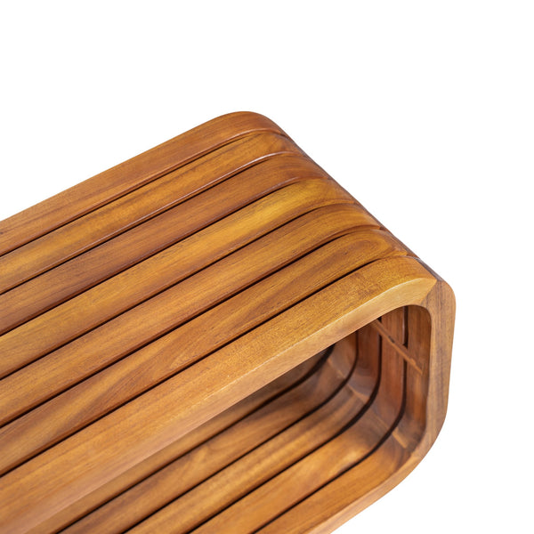 English Elm Christopher Knight Home® - Melow Acacia Wood Coffee Table Teak Finish — Ready-to-Use Hollowed Elongated Design, 50.5" L N775P361822T