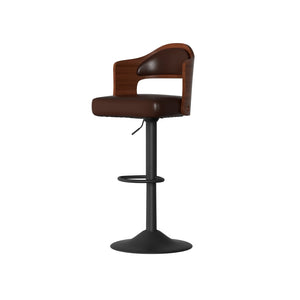 English Elm Swivel Bar Stools Set Of 2 - Adjustable Height 24.5-33.5" Kitchen Chairs With Pu Leather & Backrest T3950P394219-GIGA