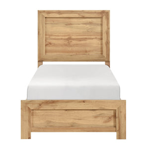 English Elm Natural Rustic Queen Bed Frame with Durable Melamine Finish, Easy Assembly Bed-in-a-Box, Modern Retreat Natural 45.5 L x 33.5 W x 6.5 H B011P365548