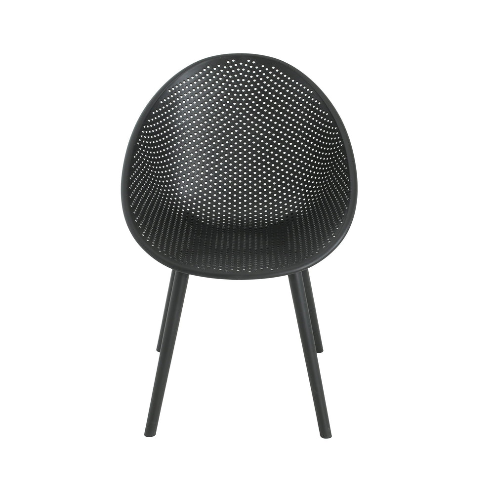 English Elm Christopher Knight Home® - Gable Outdoor Dining Chair Set of 2 – Weather-Resistant Resin Build, Perforated Diamond Pattern Comfort Black N775P176686B