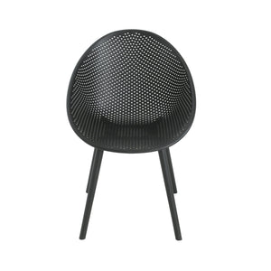 English Elm Christopher Knight Home® - Gable Outdoor Dining Chair Set of 2 – Weather-Resistant Resin Build, Perforated Diamond Pattern Comfort Black N775P176686B