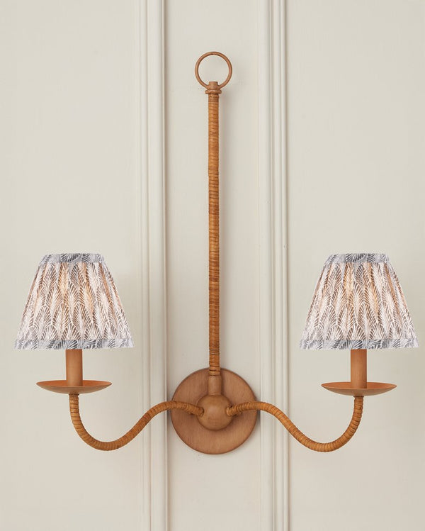 Currey & Company Plume Elegant Tapered Chandelier Shade With Fan-like Pattern By Lacefield Designs For Stunning Décor Gray Cotton 0900-0053-currey-company