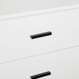 English Elm Lee 32" Wardrobe Closet White — Tall Slim Storage with 3 Shelves, 2 Soft-Close Drawers & Snap Assembly B365S00129
