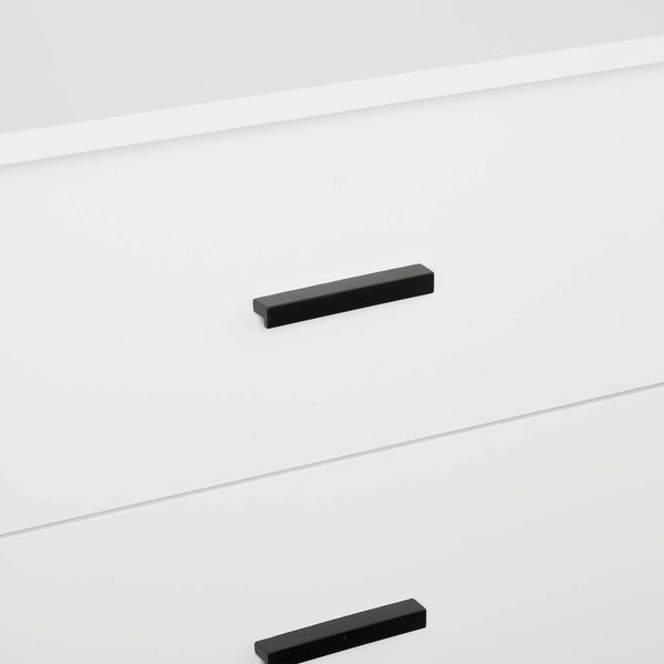 English Elm Lee 32" Wardrobe Closet White — Tall Slim Storage with 3 Shelves, 2 Soft-Close Drawers & Snap Assembly B365S00129