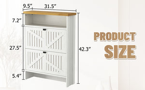 English Elm Multi-Functional Four-Layer Mdf Shoe Cabinet - Modern Minimalist Storage For Entryway Organization W3226P279088