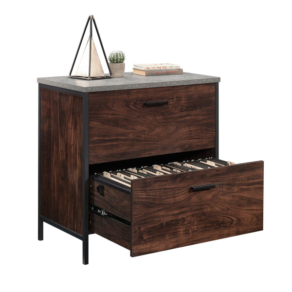 English Elm Lateral File - Dark Walnut Storage Solution With Modern Design For Home & Office Organization B356P354431