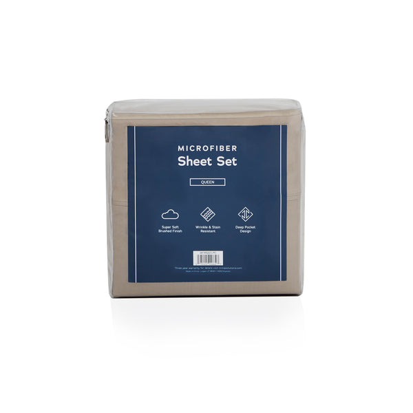 English Elm Weekender Microfiber Sheets Cal King Sandstone - Deep Pocket 18" Fit, Wrinkle & Stain Resistant, Easy Care B350P394972