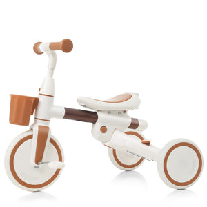 English Elm 7 in 1 Convertible Toddler Tricycle Aluminum Frame Push Trike with Rotating Seat Canopy Ivory N726P300636O
