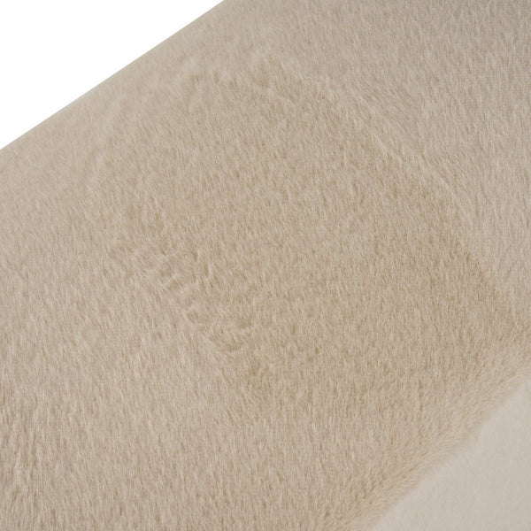 English Elm Christopher Knight Home® - Almond Plush Long Ottoman Bench with Wood Frame, Cloud-Soft Fabric, Stable Support, Seats 2-3 Comfortably N769P296342A