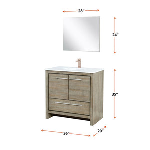 English Elm Rustic Acacia Bath Vanity Set With Cultured Marble Top, Rose Gold Faucet & Matching Framed Mirror B2731S02074-GIGA