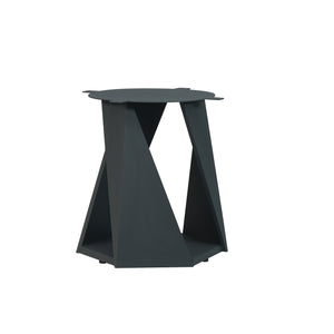 English Elm 53" Round Marble Dining Table With Lazy Susan, Black Iron Base, Seats 6 - Elegant & Durable Design W1535S00400