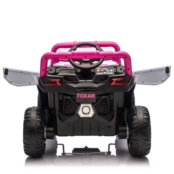 English Elm 12v Kids Electric Utv Ride on Toy with Parental Remote Swing Function and Shock Absorbers Pink W1578P368159