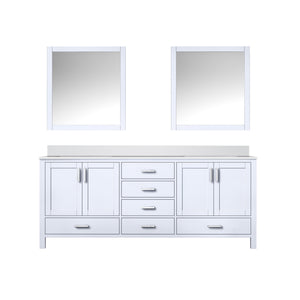 English Elm White 80in Double Bath Vanity with Cultured Marble Top, Soft-Close Drawers, Mirror Included, Durable B2731S00893
