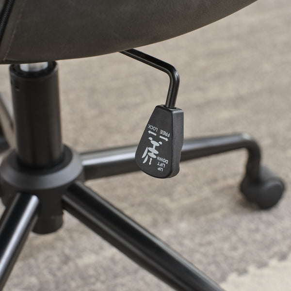 English Elm Mid-Century Minimalist Office Chair with Recline, Adjustable Ergonomic Support and Wide Stable Base Black W1143P173516