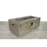 English Elm Fibre Reinforced Concrete Propane/Natural Gas Fire Pit Table