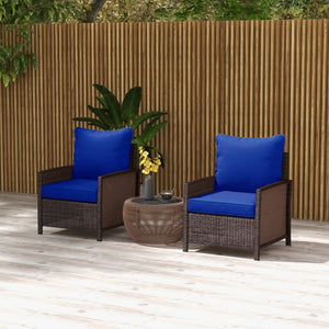 English Elm Outsunny 4-Piece Navy Blue Patio Cushions Set - Stylish, Durable Seat & Back Pillows For Outdoor Comfort W2225P200708-GIGA